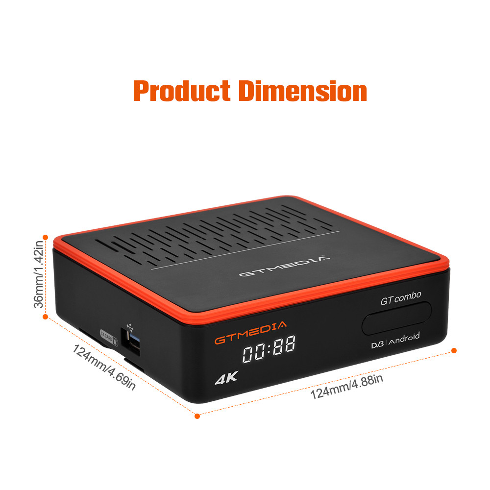 Lacam GT COMBO Android 9.0 TV BOX+DVB-S/S2/S2X,DVB+T/T2/Cable/ATSC-C(J.83B)/ISDBT 4K Android BOX 4:2