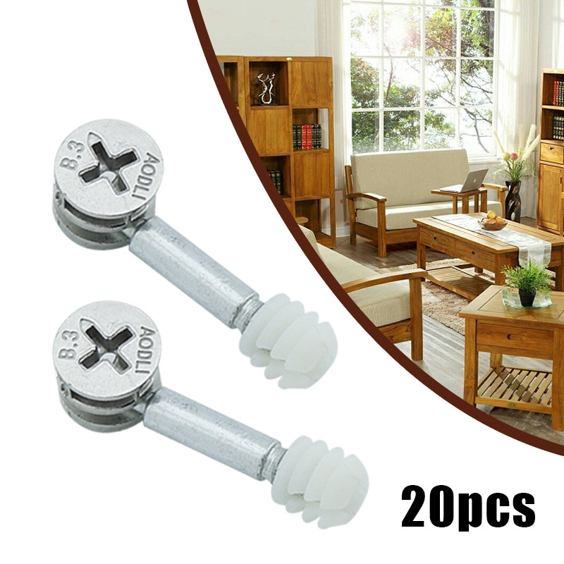 20set Baut Ambalan Knock Down Skrup + Casing Minifix komplit set 3.cm Skrup Nanas Knock Down
