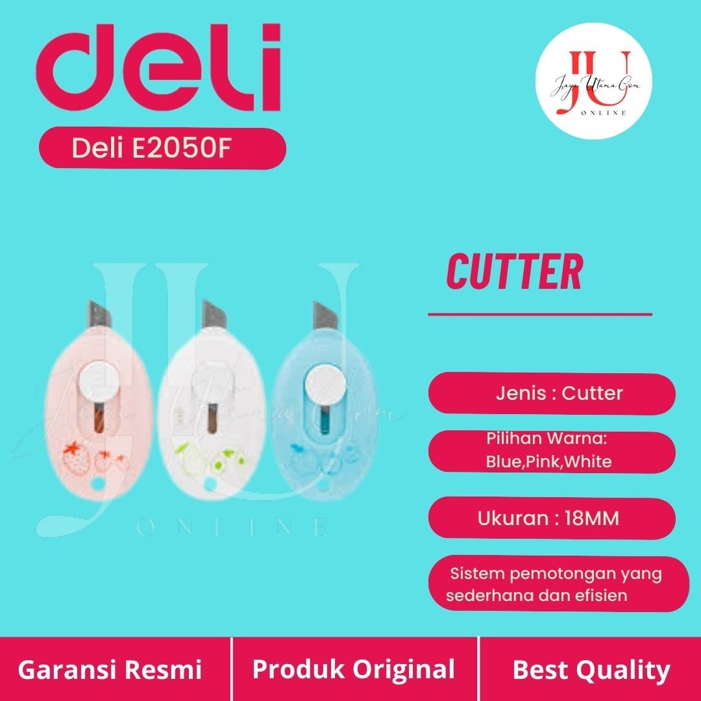 

DELI Mini Cutter Portable Cutter Kecil Lucu Travel Size E2050F 2079 / Cutter Baja Auto Lock 8 Snap-off Blade E2091