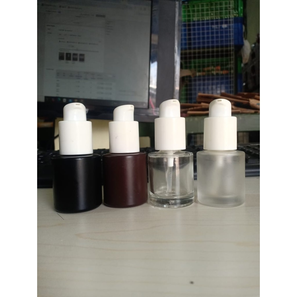 [BMH] BOTOL PUMP SERUM KACA 20 ML / BOTOL SERUM VIRAL WARNA PILIHAN