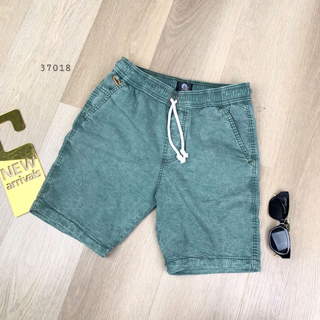 37018 CELANA PENDEK PRIA WASH GREEN POLOS BASIC CELANA PENDEK PRIA JEANS STREET PREMIUM CELANA 3/4 P