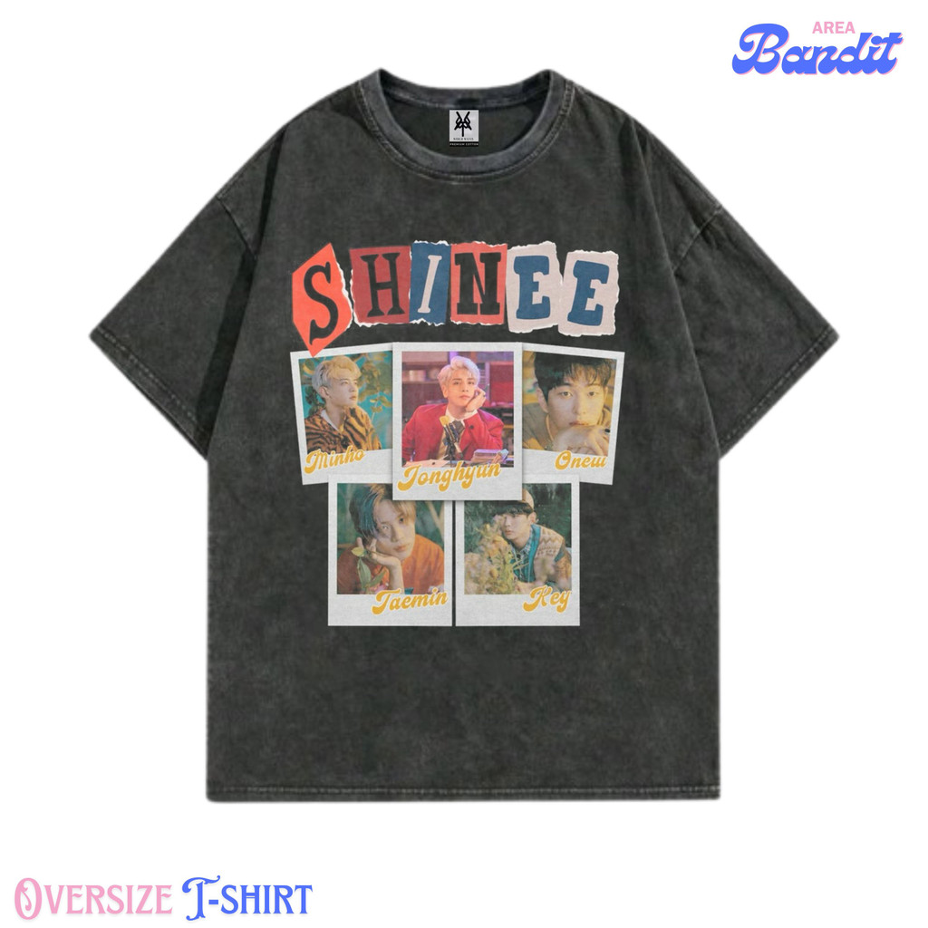 Bandit Area "kaos shinee kpop" Oversized T-shirt washing washed