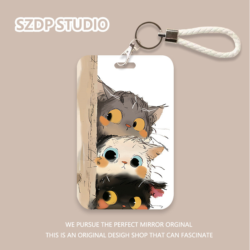 

ID CARD Kartun Korea Lucu Tiga Kucing Pola Lucu Kawaii All-In-One Gantungan Kunci Penutup Pelindung Kartu Bank Penutup Pelindung Kartu Bus Penutup Pelindung Kartu ID