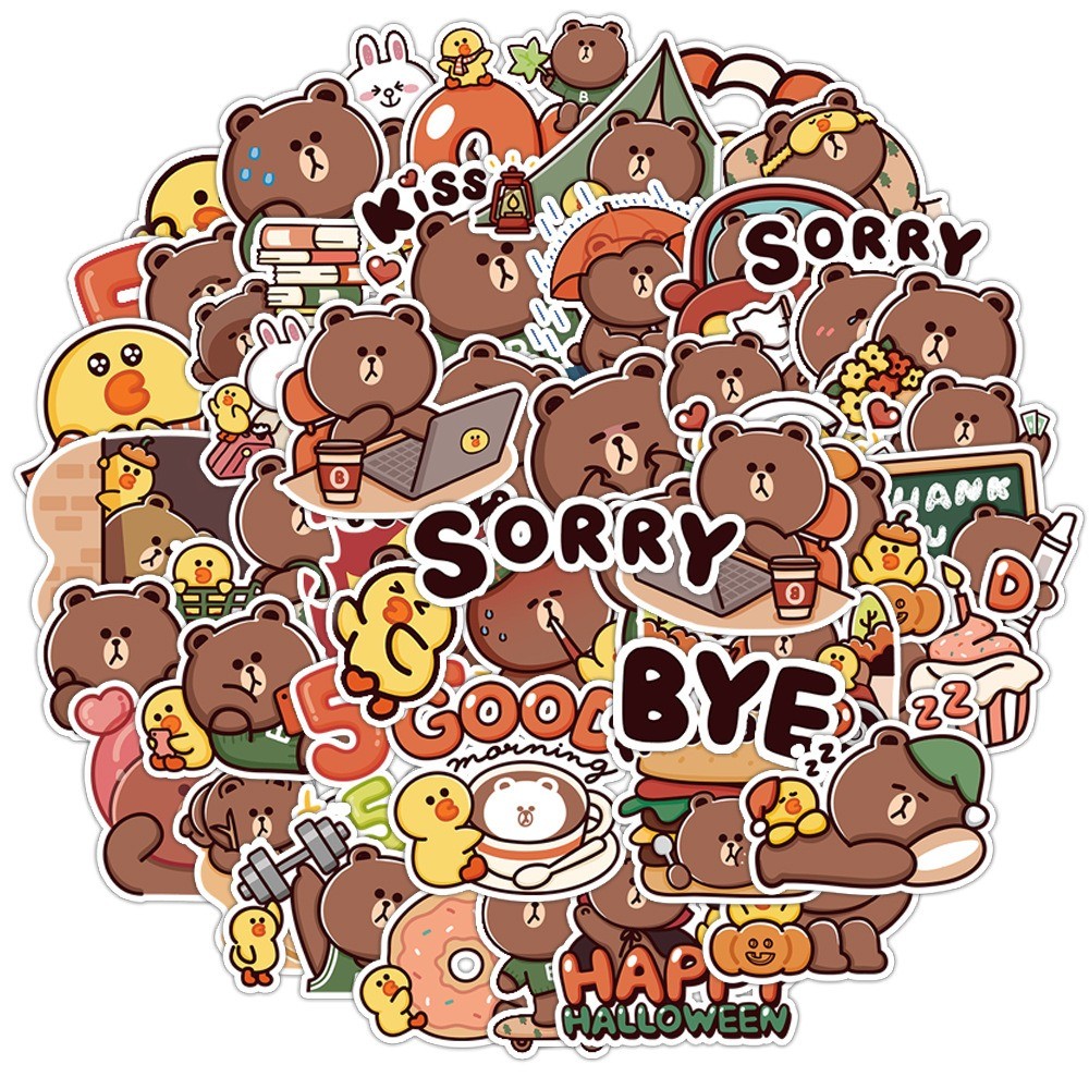 

50 Pcs Sticker Line Vinyl Waterproof untuk Tempelan Laptop Tumbler HP Koper DIY [9]