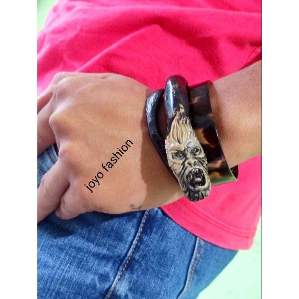 GELANG AKAR BAHAR HITAM ASLI BONGGOL UKIR MUMI