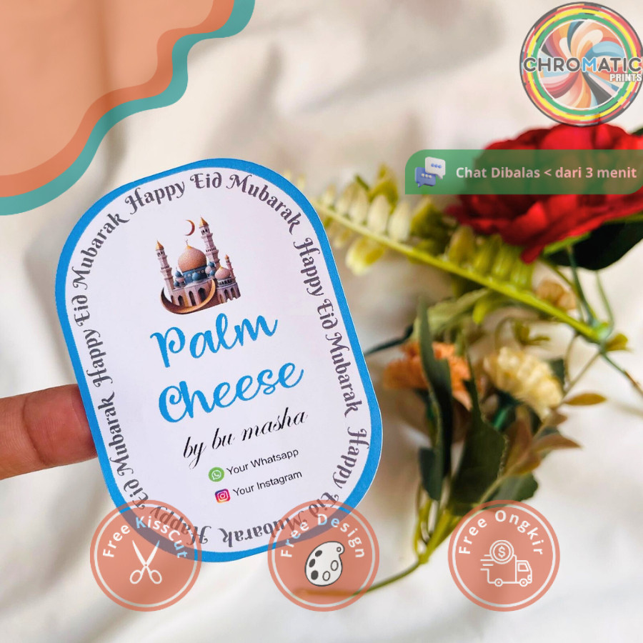 

chromatic CETAK STIKER LABEL TOPLES KUE KERING ELEGAN RAMADHAN IDUL FITRI CUSTOM DESAIN OVAL