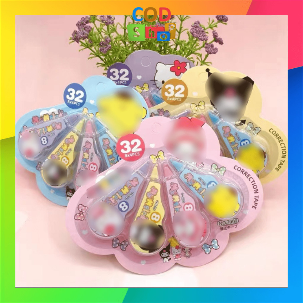 

COD - S5740 Tipe X Pita / Penghapus Pulpen Roll Correction Tape / Tipex Set 4pcs / Tipex Lucu / 4 Pcs Correction Tape