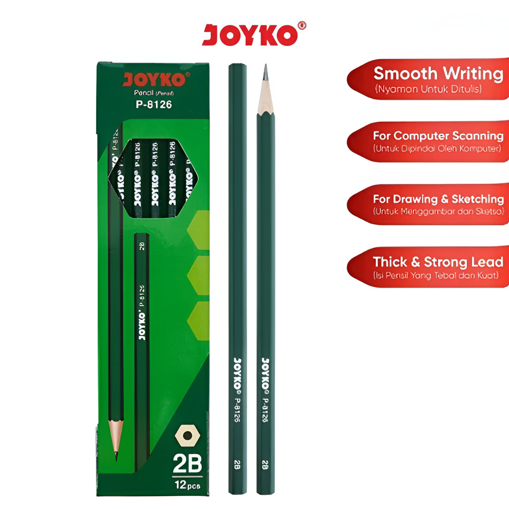 

Pensil Pencil Joyko P-8126 2B (1 PCS) - Pensil 2B Joyko P-8126