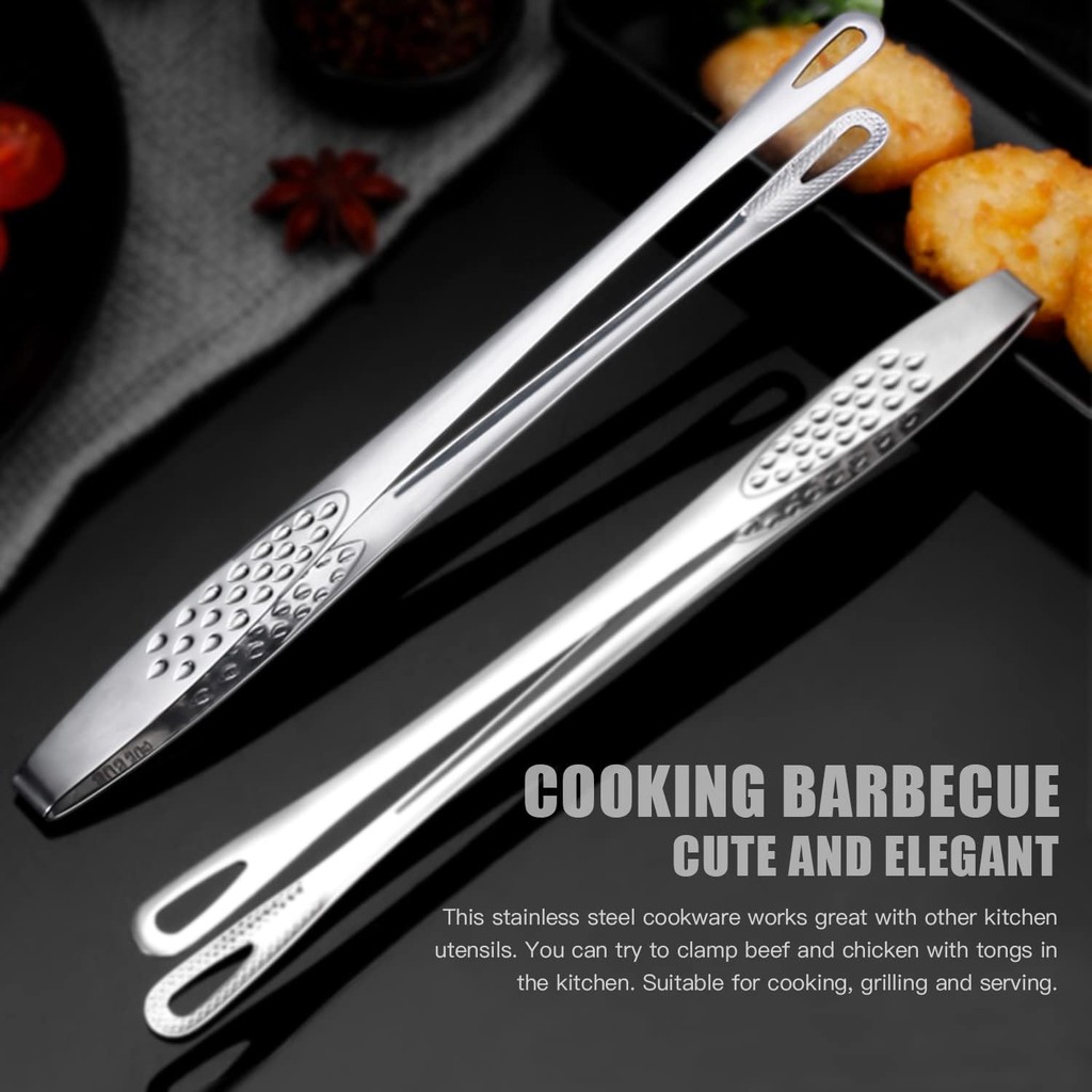 Capitan Daging BBQ Stainless Steel / Alat Capitan Daging Ikan Panggang / Korean Barbeque Tong 28 cm
