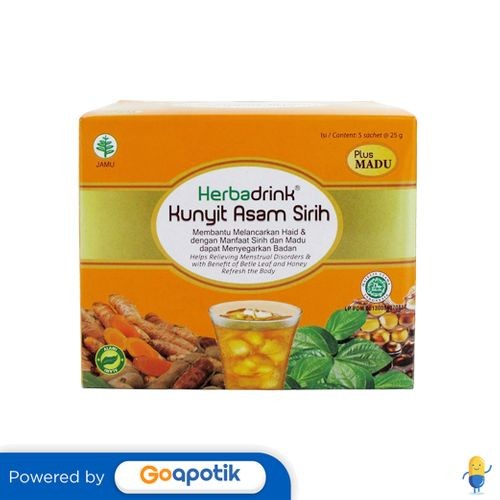 

Herbadrink Kunyit Asam Sirih Plus Madu 25 Gram Box 5 Sachet
