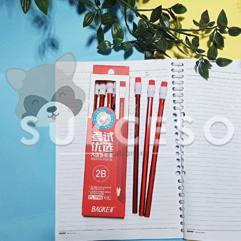 

BaoKe Pensil Ujian 2B PL1708 DIJUAL PAK Isi 10 Pencil 2In1 Hexagonal