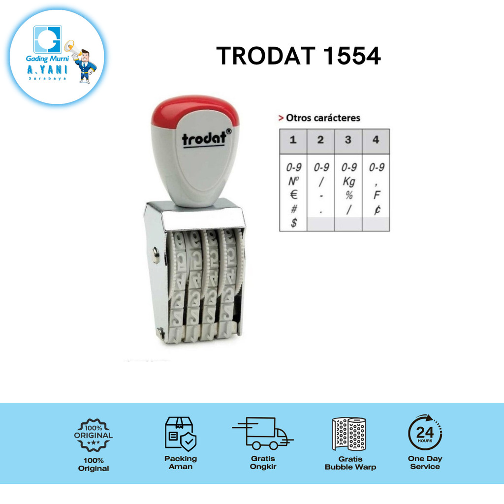 

STEMPEL ANGKA 4 DIGIT TRODAT 1554 - 5 MM