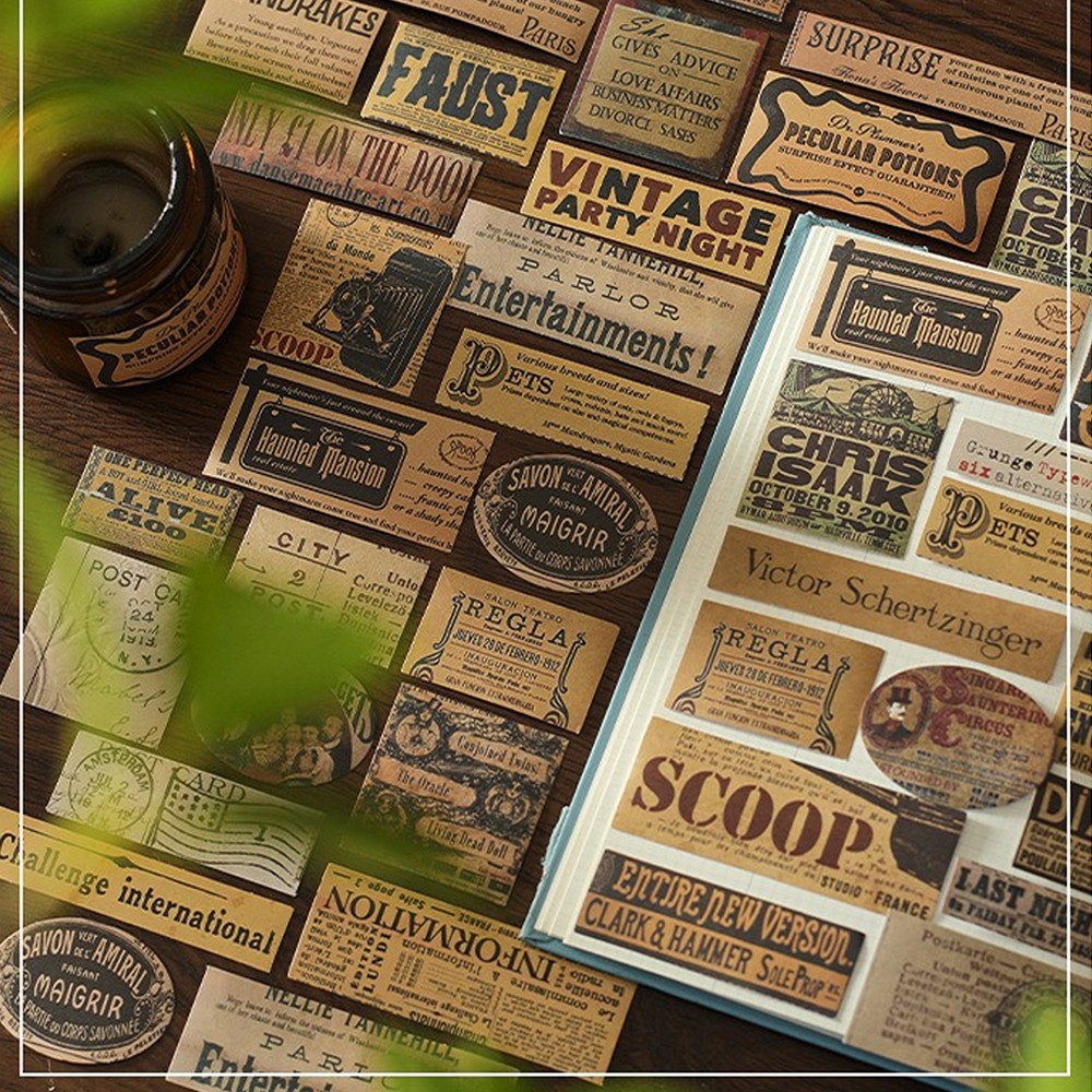 

【Dotding】100 Pcs/Pack Stiker DIY Retro INS Gaya Tangan Akun Notebook Scrapbooking Dekorasi Bahan Stiker untuk Anak-anak Sutdents Alat Tulis H654