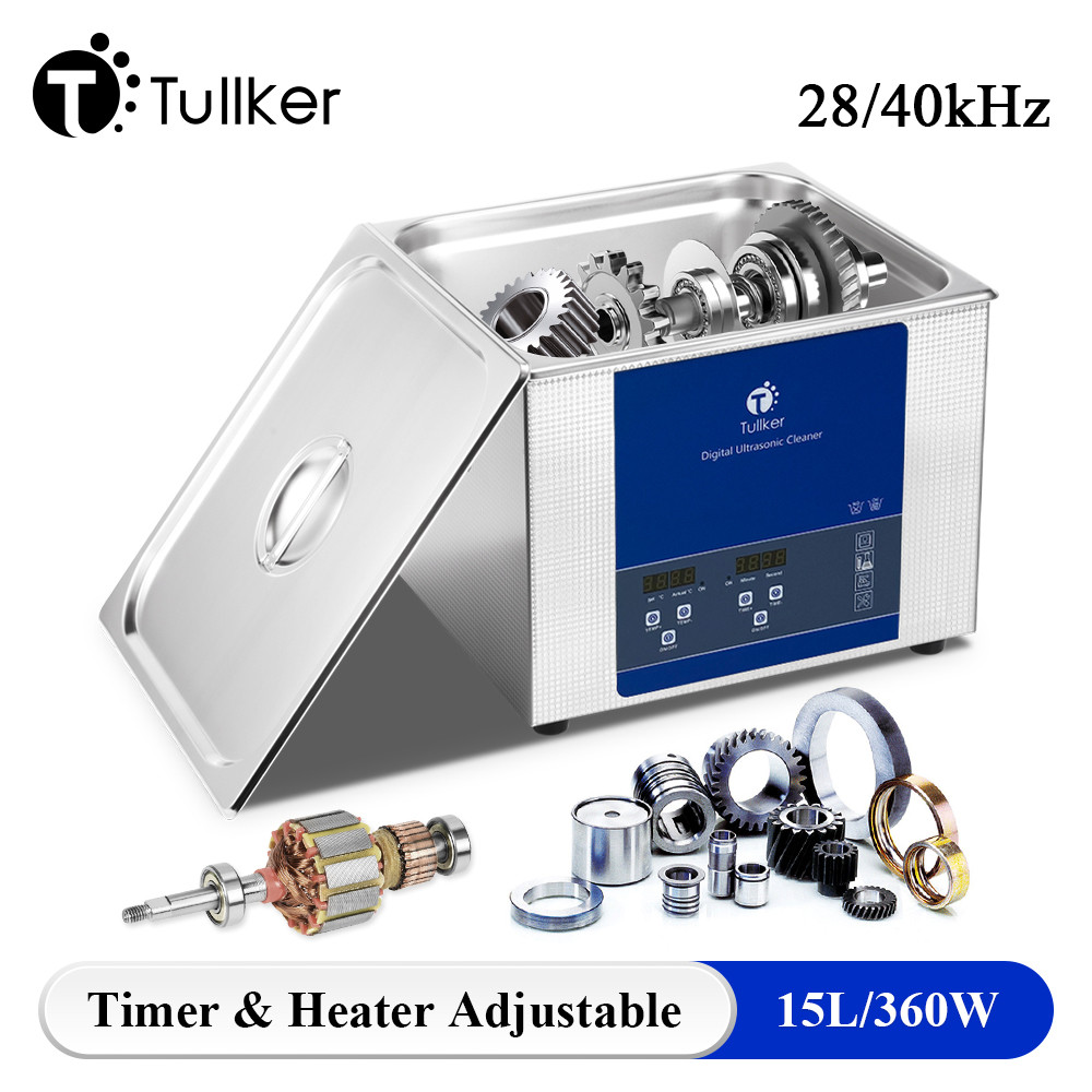 Household Ultrasonic Cleaner 15L Digital Glassware Injector Brass Cleaning Aluminum parts Oil Rust D
