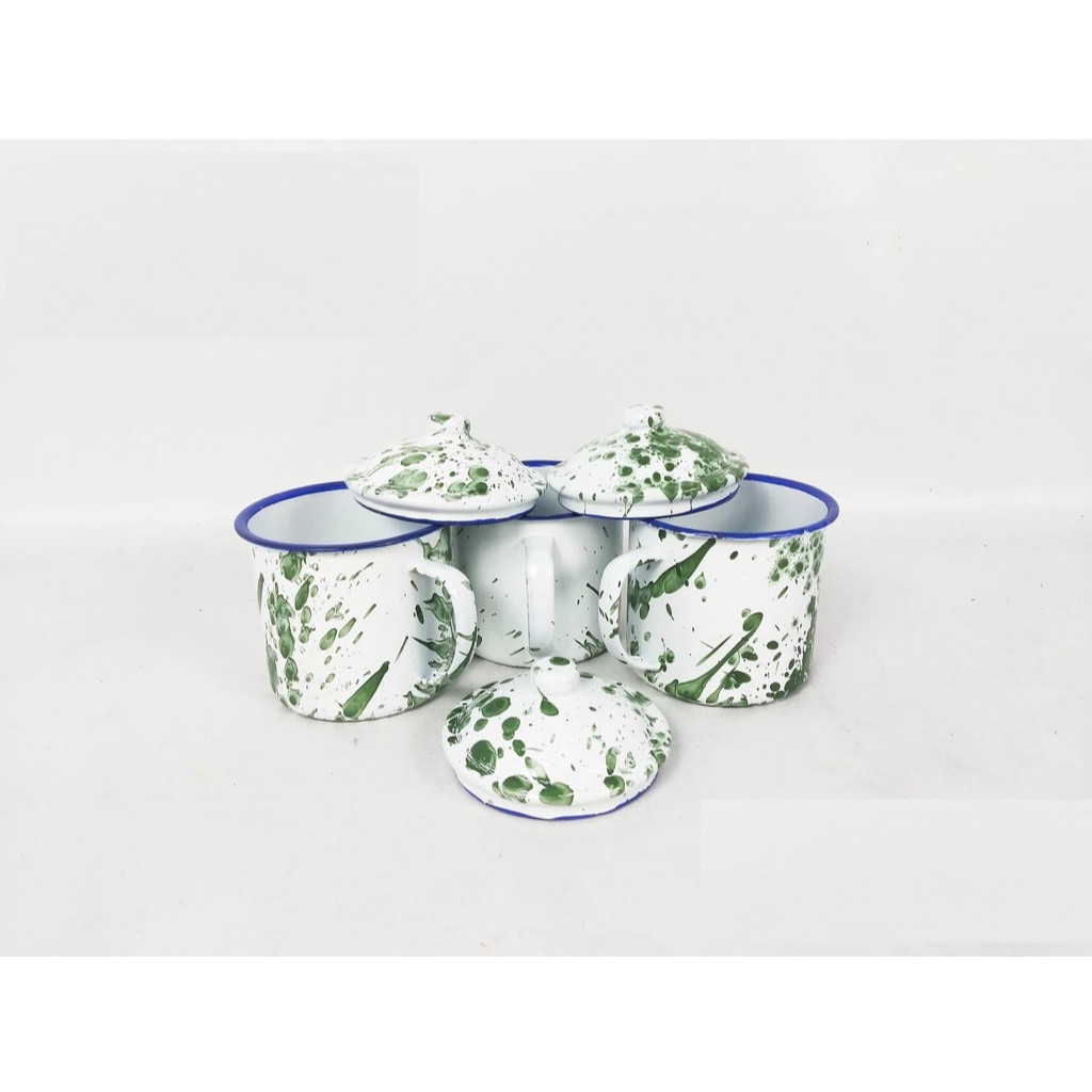 Mug Enamel Jadul Gelas Jumbo Kopi Teh Gaya Klasik Stainless Steel