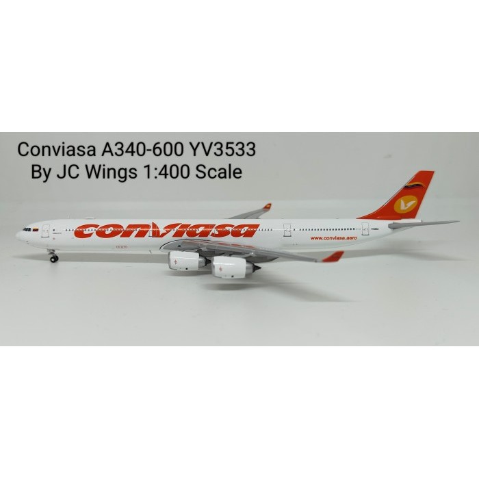 Miniatur Pesawat Terbang Conviasa A340-600 YV3533  JC Wings 1:400 Diecast Aircraft