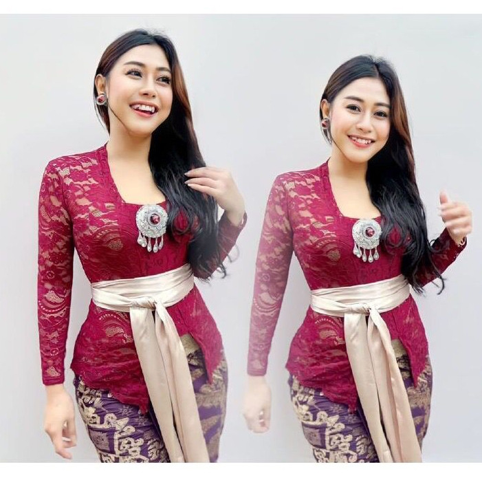 Kutubaru Brukat Halus Kebaya Sofia Bed Kebaya Bali Wisuda Kampus Perpisahan Sekolah Baju Kebaya Brok