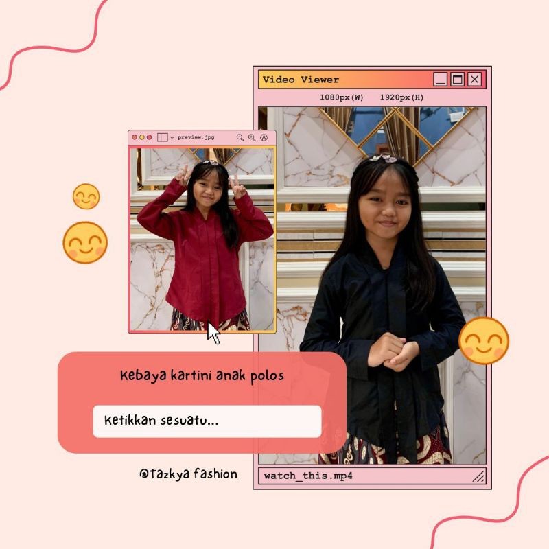 Kebaya Kartini Anak Polos/Kebaya Anak SD /Kebaya Tangan Panjang