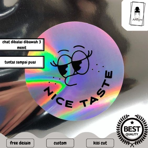

Syncart SBH 2-6 Cetak Stiker Bulat Logo Custom Sticker Label Olshop Bahan Hologram Waterproof