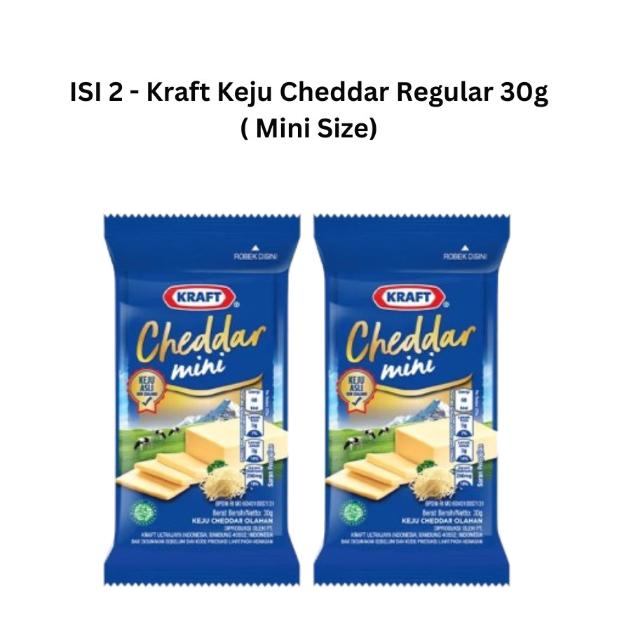 

ISI 2 - Kraft Keju Cheddar Regular 30g ( Mini Size) | Keju Mini | Kemasan Kecil Untuk Memasak Kue d