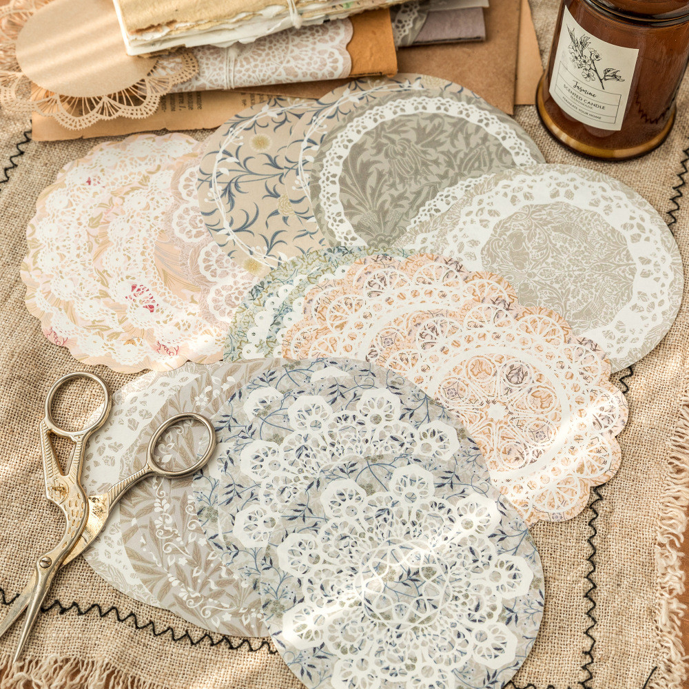 

30 pcs Vintage lace material paper Creativity Decorative Hand Account Diary Album Journal notebook Collage material