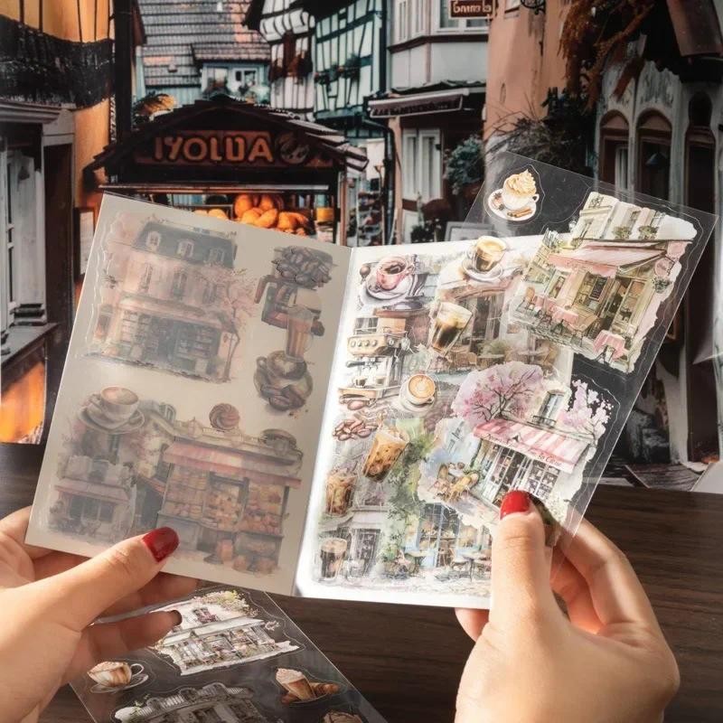 

18Sheets Collection package Dairy Landscape Stickers Scenic Sticker Book Paris School Supplies Scrapbooking Cut 175*118mm