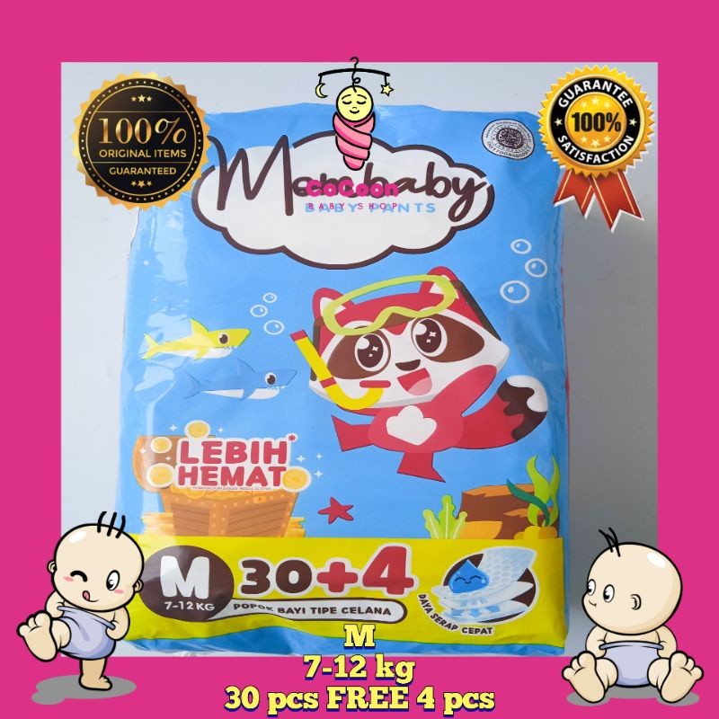 Popok Bayi Mom Baby Mombaby Pants M34 M 34 M34+4 M 34+4 Tipe Celana
