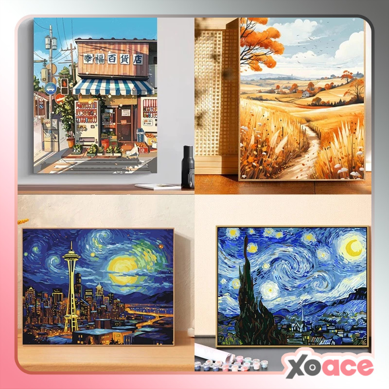 

TERLARIS 30x40 FRAMED DIY Paint By Number Kit Digital Painting By Numbers Kanvas Melukis Scenery 2 yy-04