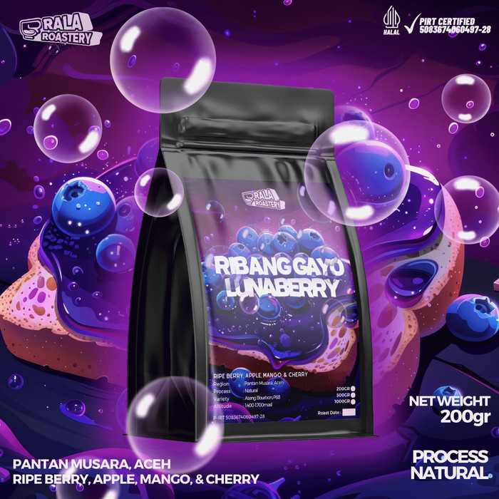 

Kopi Arabika Ribang Gayo Lunaberry | Biji Kopi Single Origin Arabica 200gr - BEANS