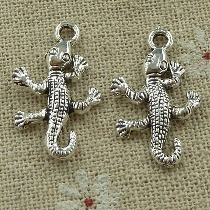 210 Pieces Tibetan Silver Gecko Charms Pent 26x15MM C3519 Jewelry Finding Craft
