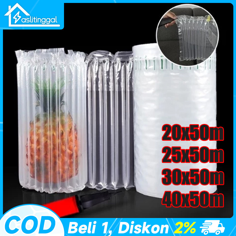 

50M Kolom gelembung, tahan tekanan super, kemasan lebih aman Air Bubble Wrap Anti Pecah Inflatable Bag Plastik Air Bag Roll Cushion Packing Bubble Wrap Extra Bubble Packing Air Bag Cushion Packing Inflatable Bubble Wrap Inflatable Roll