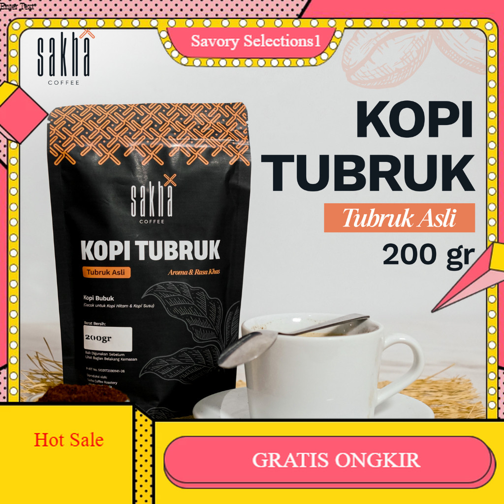 

【SAVORY】 SALE!! Kopi Tubruk Bubuk Arabika Espresso Blend Coffee Sakha Roastery 200gr