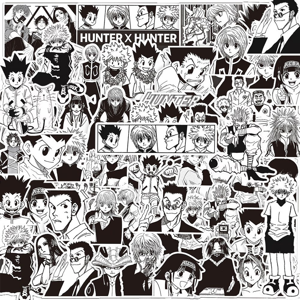 

10/30/70pcs Black and White Anime Hunter×Hunter Stickers Cool Graffiti Decals for Phone Suitcase Notebook Kids DIY Sticker Toys