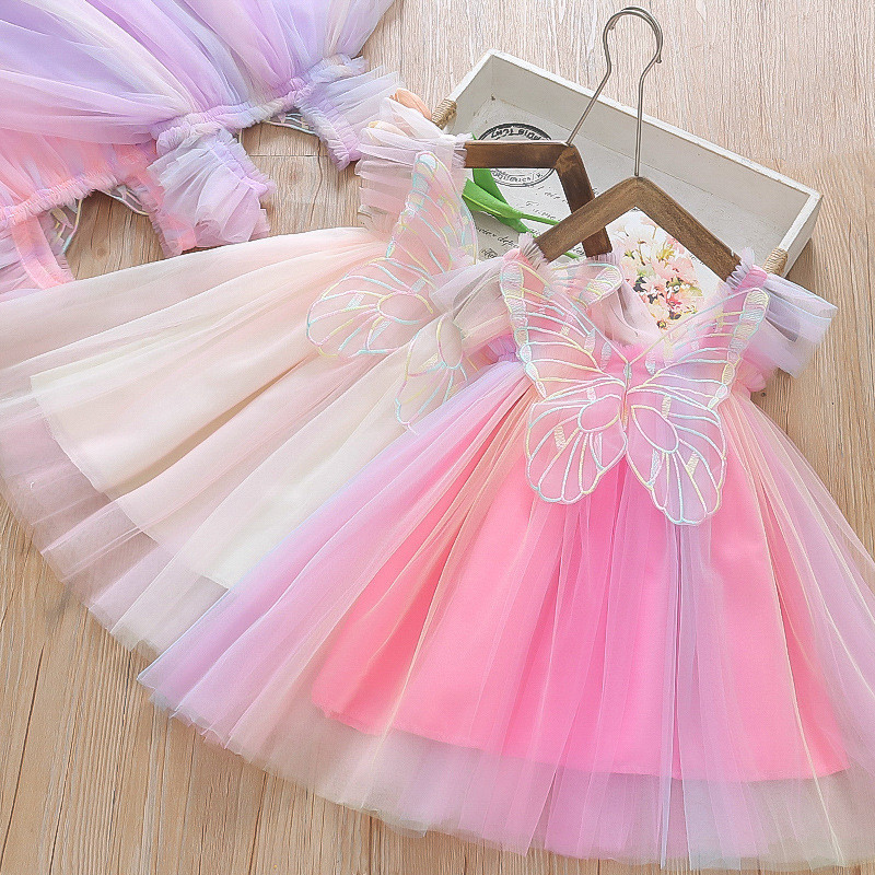 DRESS TUTU MARIPOSA GAUN PESTA ANAK PEREMPUAN BAJU ANAK LUCU KUPU KUPU