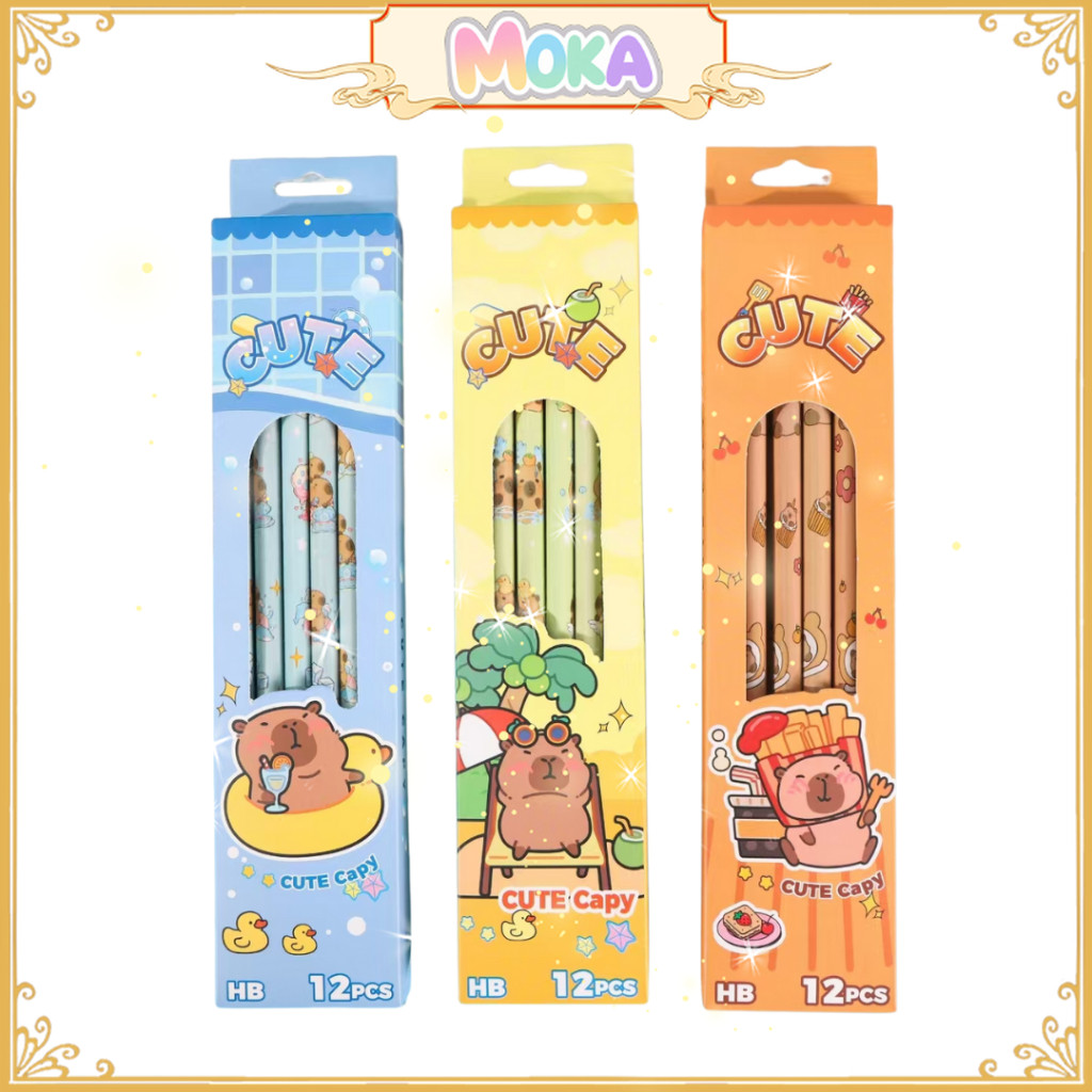

MOKA 12 PCS PENSIL KAWAII MOTIF COLORFULL / 1 LUSIN PENSIL MOTIF ASTRONOT CAPYBARA / FULL COLOR WITH YOUR COLLECT MK304237