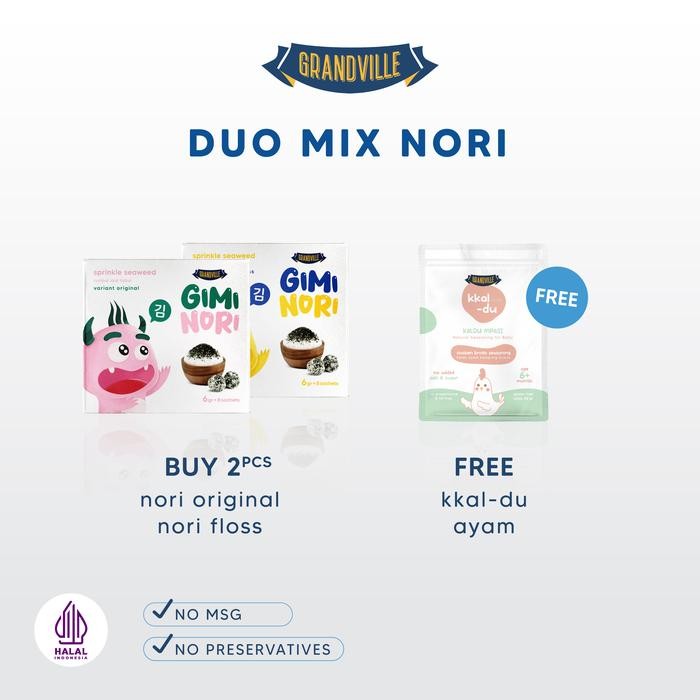 

[BUY 2 GET 1] Grandville Gimi Nori Rumput Laut Tabur Double pack Mix Free Kaldu Ayam