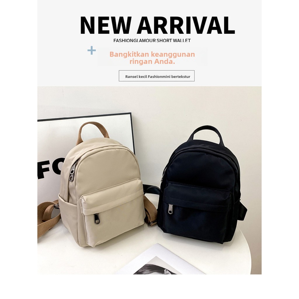 MAKEUP KITTEN -  ransel wanita  Ransel Kecil Kain Oxford Nylon Bertekstur untuk Wanita, Tas Sekolah 