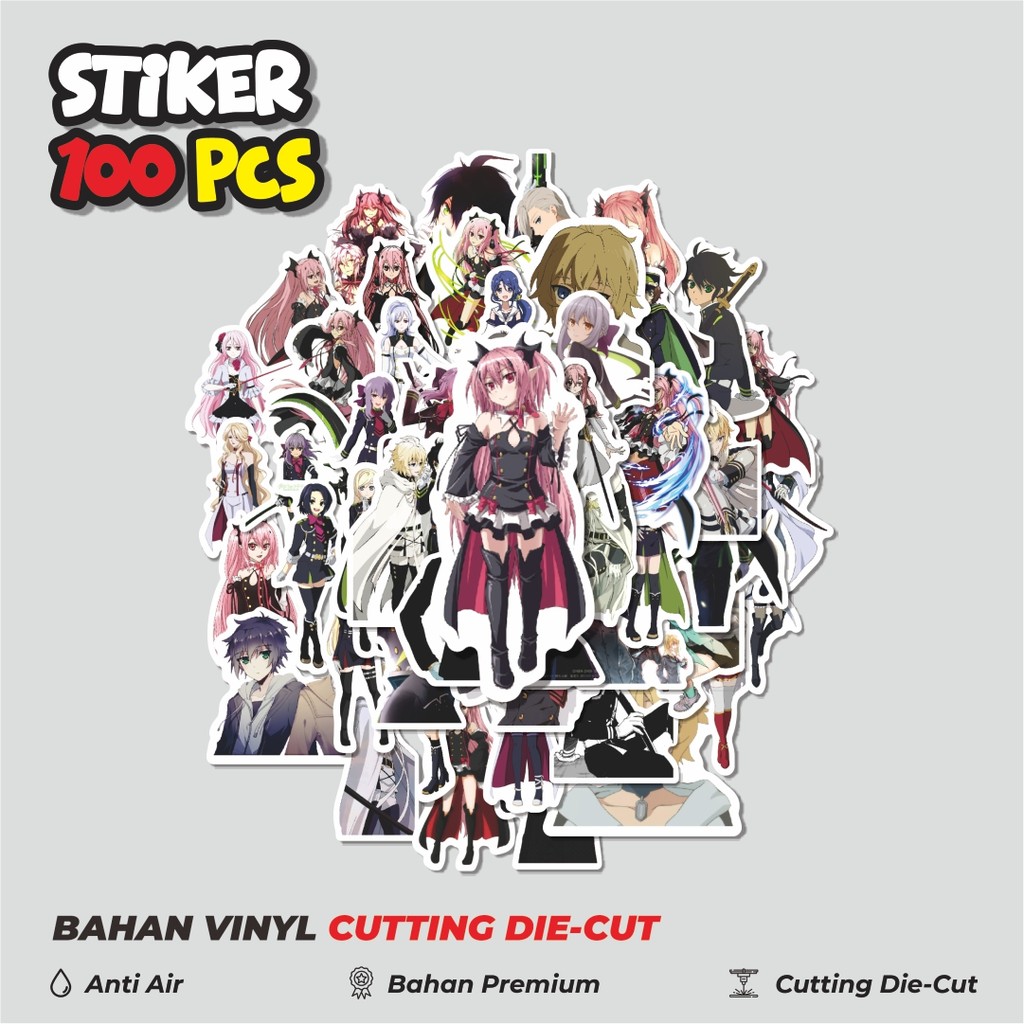 

Terbaru! 50 pcs Stiker Anime Seraph of the End Dekorasi Lucu Kreatif untuk Notebook, Skateboard, HP