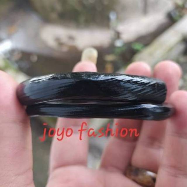 GELANG AKAR BAHAR ASLI HITAM LENTUR