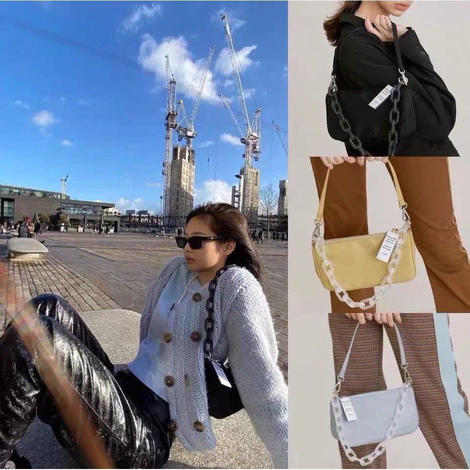 Nieeh Envelop Bag Korean Chill Underarm Chain Bag Nylon Hand-held Shoulder Bag