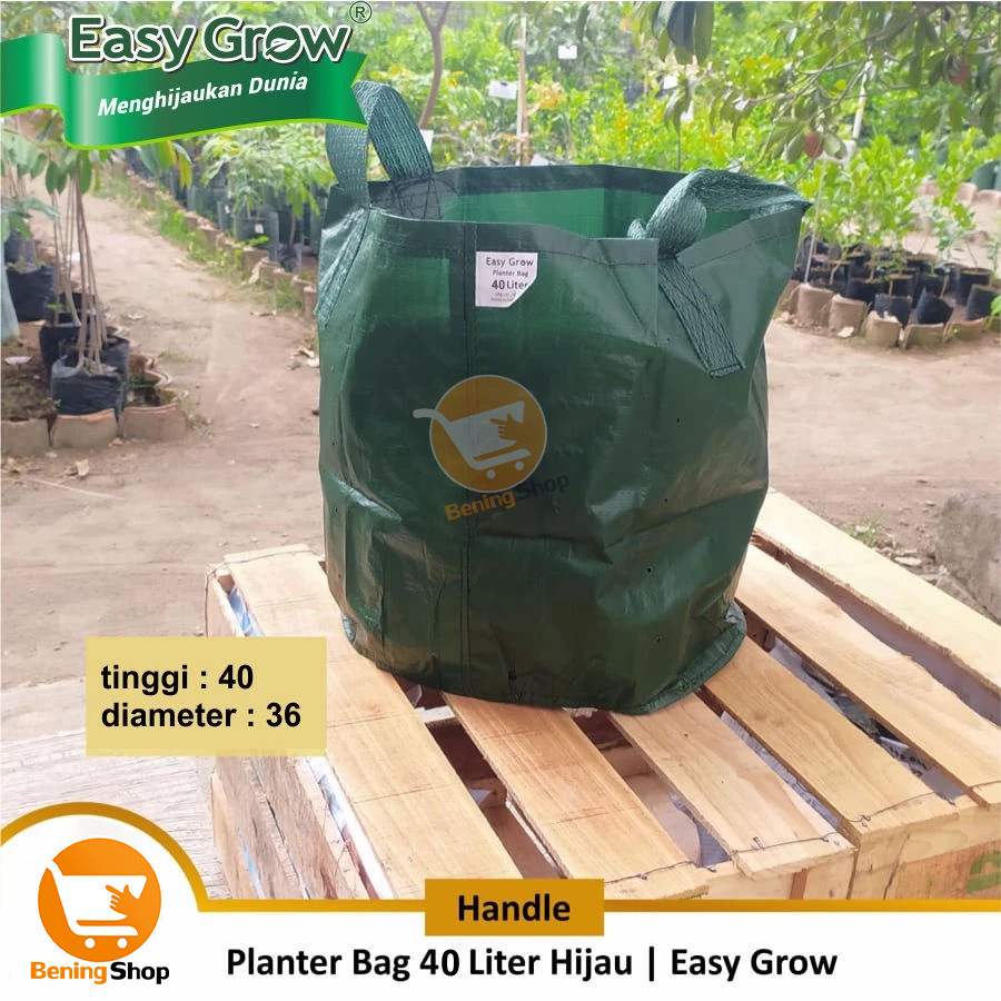 Planter Bag 40 Liter Handle Hijau Easy Grow