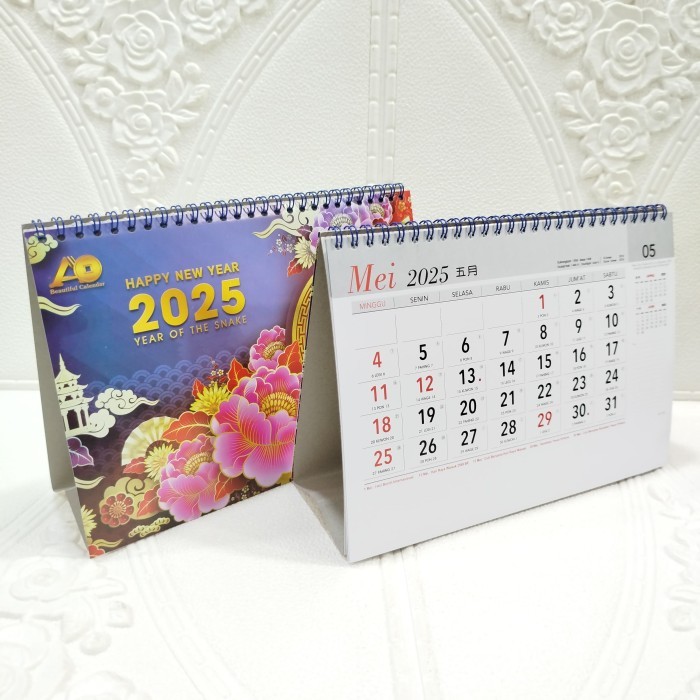 

Kalender Meja KERJA Khusus Penanggalan (tanpa gambar) model Landscape Th 2025