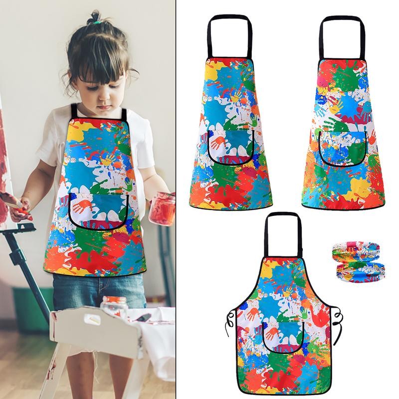 

Waterproof Children's Art Apron Painting Drawing Smocks With Pocket And Sleeves For Kids Age 3-11 Painting Supplies