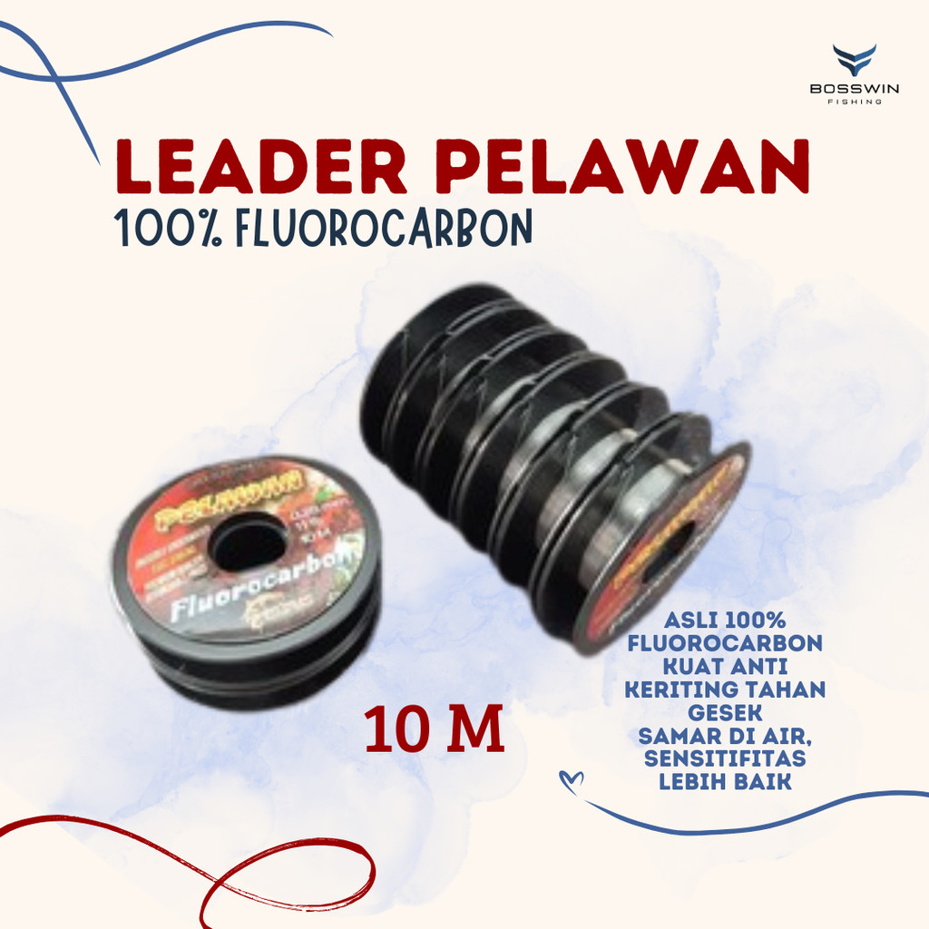 SENAR LEADER SHOCK LEADER 100% FLUOROCARBON PELAWAN 10M