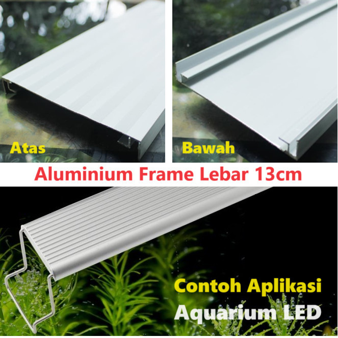 Aluminium Frame 13 cm Neon Box Lamp Alumunium Kap Kotak Lampu Aquarium - Panjang 100cm by Blezzy sto