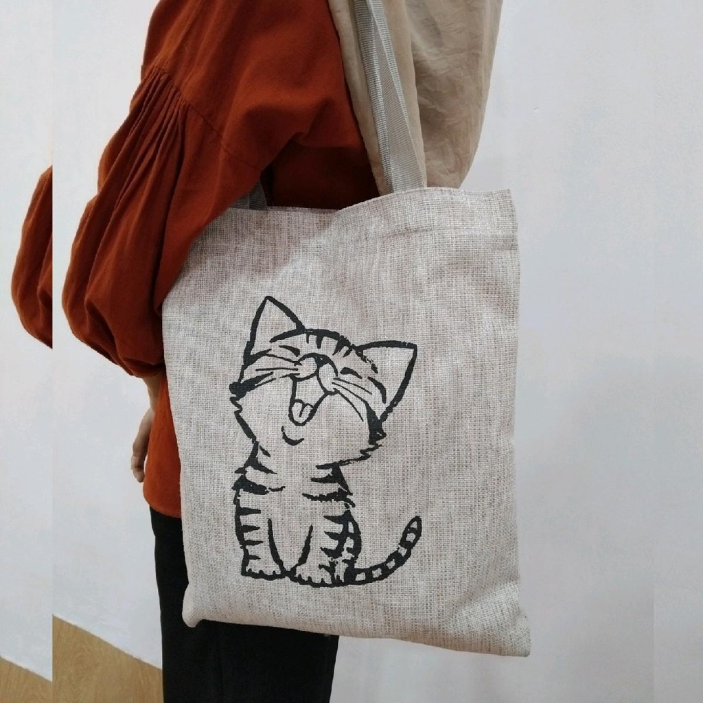 TOTEBAG ABU ABU GAMBAR KUCING