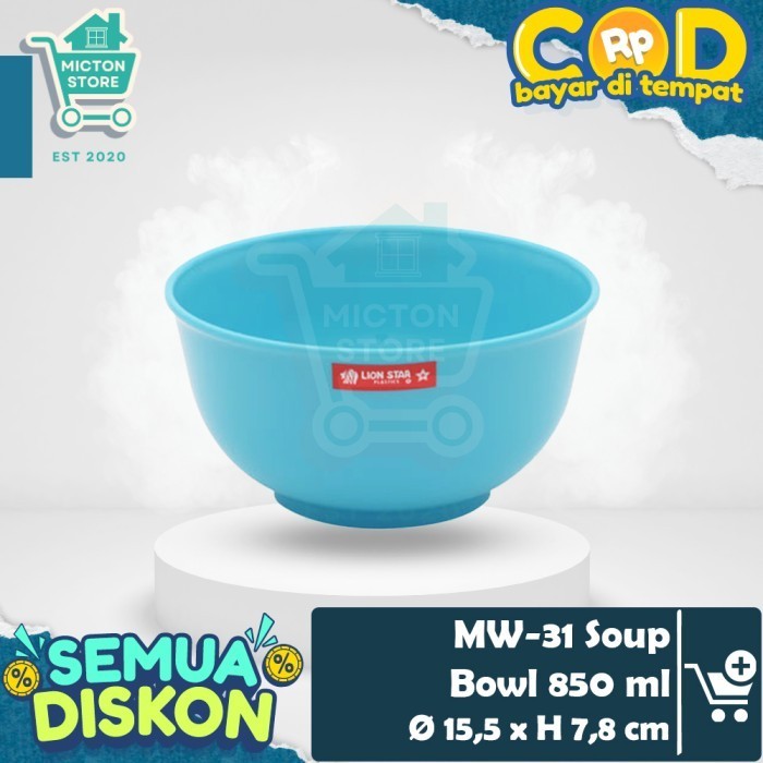 TOPTON Lion Star MW-31 Soup Bowl 850 ml Mangkok Makan Mangkuk Sup Gelas Es Buah Salad Es Krim Scoop 