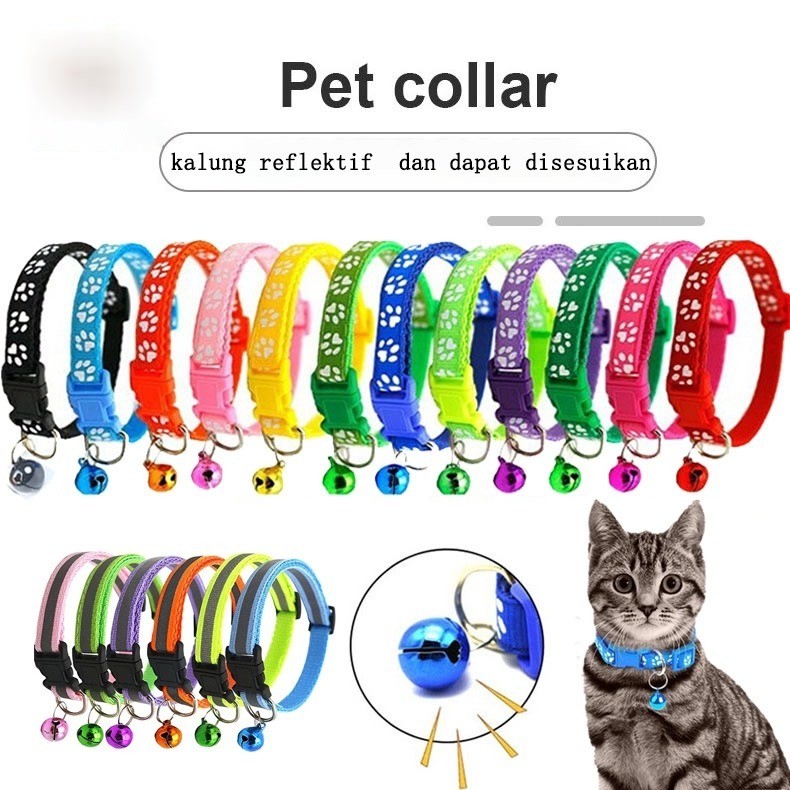 Kalung Kucing Lonceng Hewan Peliharaan Tali Leher Anjing Kecil Lonceng Pet Collar Dog Kitten Adjusta