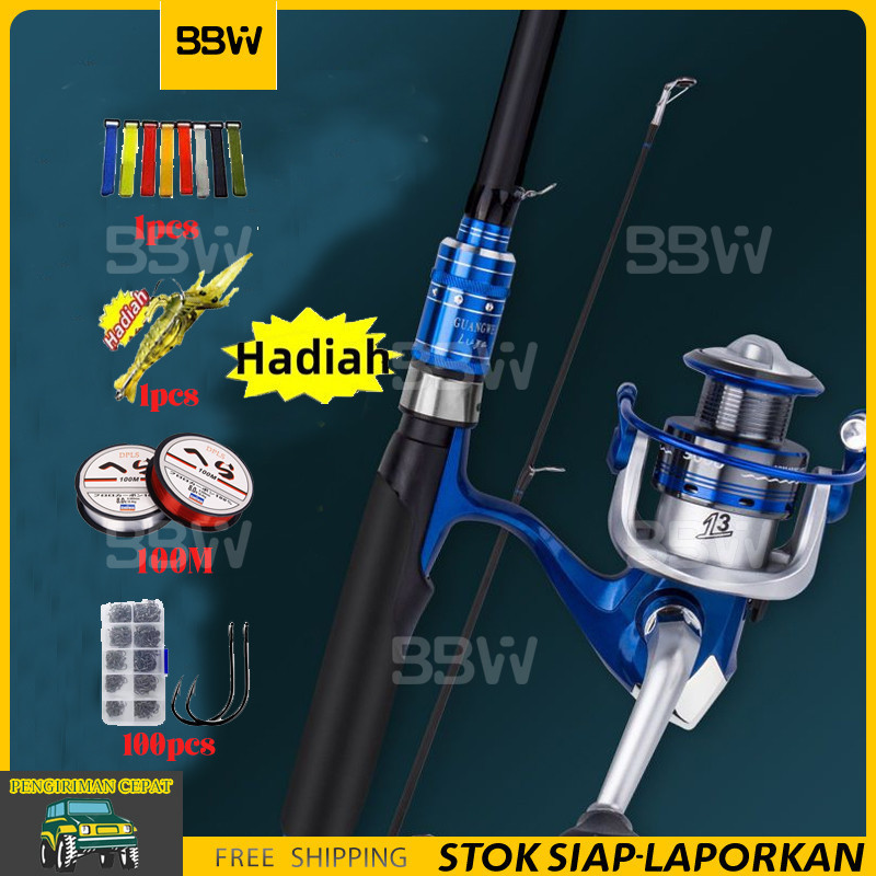 Joran Pancing Set 1.8M 2.1M Ultra Light Carbon 10kg 7.2:1 19+1BB joran Casting Set Joran Set Lengkap