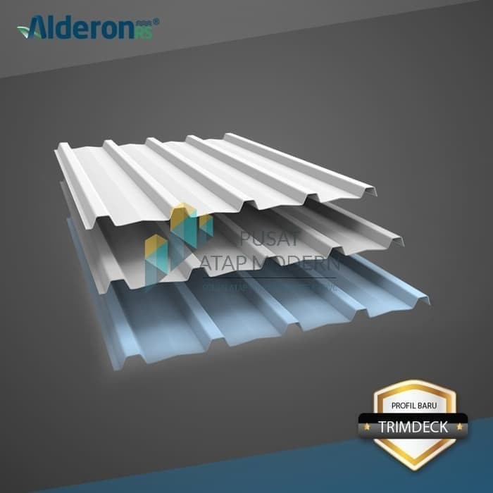 Alderon RS Atap uPVC Single Layer Gelombang Trimdeck - Abu Muda